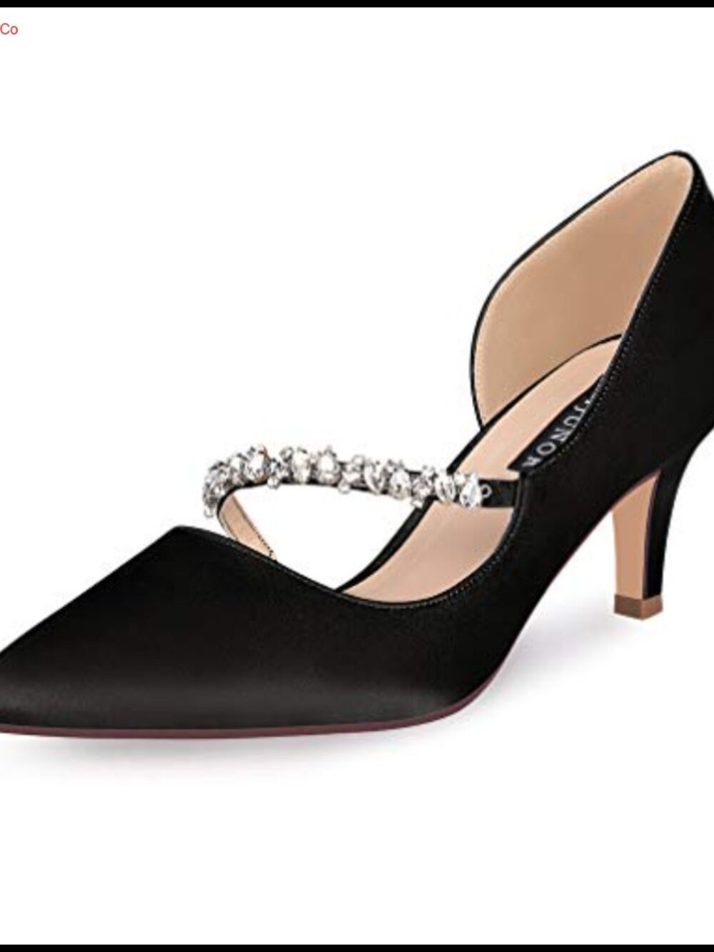 Women's Mid Kitten Heels Closed Pointy Toe D'Orsay Pumps Wedding Party Shoes